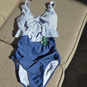 Nautical Striped Blue One-Piece Swimsuit